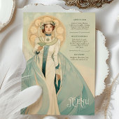 Tijdloze Art Nouveau Wedding Menu Kaart