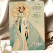 Tijdloze Art Nouveau Wedding Menu Kaart