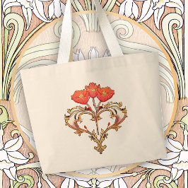 Tijdloze Artistieke Art Nouveau Bloemig Grote Tote Bag