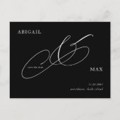 Tijdloze B/W bruiloft Bewaar de datum Briefkaart (Voorkant)