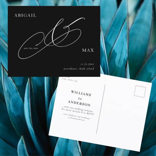 Tijdloze B/W bruiloft Bewaar de datum Briefkaart