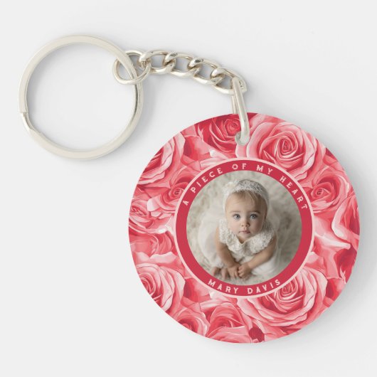 Tijdloze baby shower cadeaus Aangepaste roos Sleutelhanger (Voorkant)