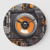 Tijdloze Beats Wall Clock –  muziek vibes Grote Klok (Voorkant)