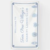 Tijdloze blauw-witte douche of non-profit evenemen spandoek (Verticaal)