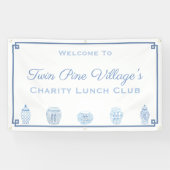 Tijdloze blauw-witte douche of non-profit evenemen spandoek (Horizontaal)