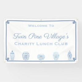 Tijdloze blauw-witte douche of non-profit evenemen spandoek