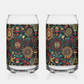 Tijdloze blauwe "erfgoed-geïnspireerde patronen" k blikvorm glas (Voorkant)