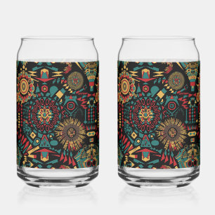 Tijdloze blauwe "erfgoed-geïnspireerde patronen" k blikvorm glas