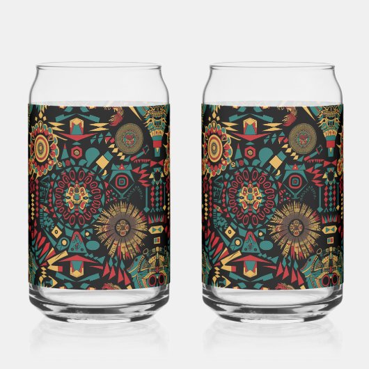 Tijdloze blauwe "erfgoed-geïnspireerde patronen" k blikvorm glas (Voorkant)