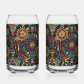 Tijdloze blauwe "erfgoed-geïnspireerde patronen" k blikvorm glas (Links)