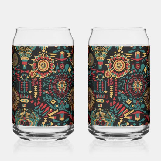 Tijdloze blauwe "erfgoed-geïnspireerde patronen" k blikvorm glas (Links)