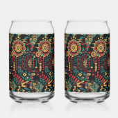 Tijdloze blauwe "erfgoed-geïnspireerde patronen" k blikvorm glas (Rechts)