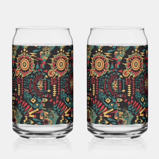 Tijdloze blauwe "erfgoed-geïnspireerde patronen" k blikvorm glas (Rechts)