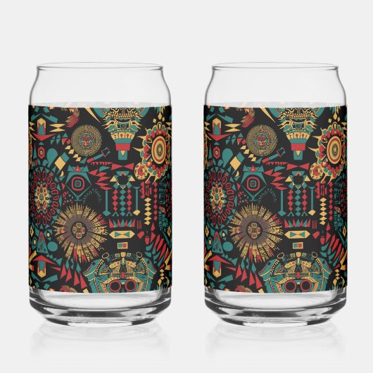 Tijdloze blauwe "erfgoed-geïnspireerde patronen" k blikvorm glas (Achterkant)