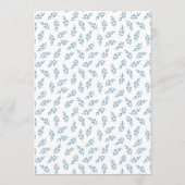 Tijdloze Blauwe Tuin Elegante Oud Geld Trouwen Menu (Achterkant)