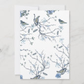 Tijdloze Blauwe Vintage Bloemen Huwelijk Kaart (Achterkant)