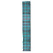 Tijdloze Blauwgroen Blue Plaid Table Runner Lange Tafelloper (Voorkant)