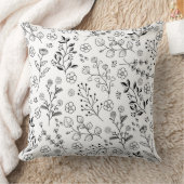 Tijdloze bloei: handgetekende bloemenelegantie kussen (Deken)