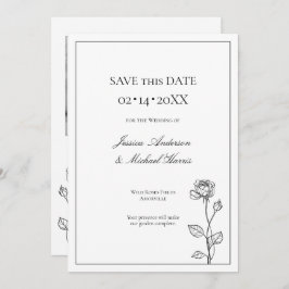 Tijdloze bloei met foto Save The Date Kaart