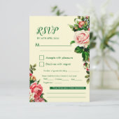 Tijdloze Bloem Bruiloft RSVP Kaart (Staand voorkant)