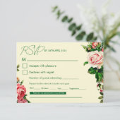 Tijdloze Bloem Bruiloft RSVP Kaart (Staand voorkant)