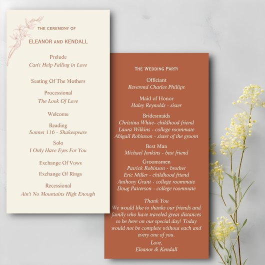 Tijdloze Bloem Huwelijksprogramma