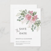 Tijdloze Bloemblaadjes Unieke Trouwkaart Save The (Voorkant / Achterkant)