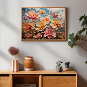 Tijdloze  Bloemen AI Kunst Schilderen Sophistic Poster