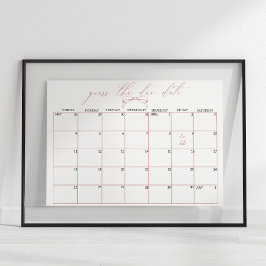 Tijdloze Bloemen Baby shower Guess Datum Poster