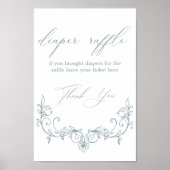  Tijdloze Bloemen Baby shower Luier Raffle Poster (Voorkant)