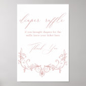  Tijdloze Bloemen Baby shower Luier Raffle Poster (Voorkant)