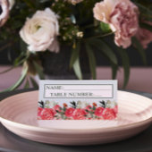 Tijdloze Bloemen Blush Red Greenery Classic Weddin Plaatskaartje