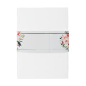 Tijdloze Bloemen Blush Red Greenery Classic Weddin Uitnodigingen Wikkel (Achterkant Voorbeeld)