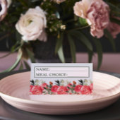 Tijdloze Bloemen Blush Red Greenery Meal Wedding Plaatskaartje