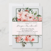 Tijdloze Bloemen Blush Red Greenery Vrijgezellenfe Kaart (Voorkant)