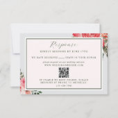 Tijdloze Bloemen Blush Red Greenery Website Trouwe RSVP Kaartje (Voorkant)