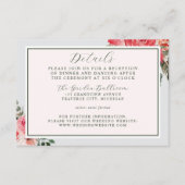 Tijdloze Bloemen Blush Red Greenery Wedding Informatiekaartje (Voorkant)