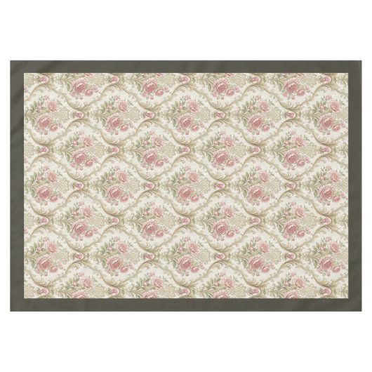 Tijdloze Bloemen Damast Classic Home Accent Tafelkleed (Voorkant (Horizontaal))
