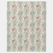 Tijdloze Bloemen Damast Gooi Klassiek Thuis Accent Fleece Deken (Voorkant)