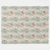 Tijdloze Bloemen Damast Gooi Klassiek Thuis Accent Fleece Deken (Voorkant (Horizontaal))