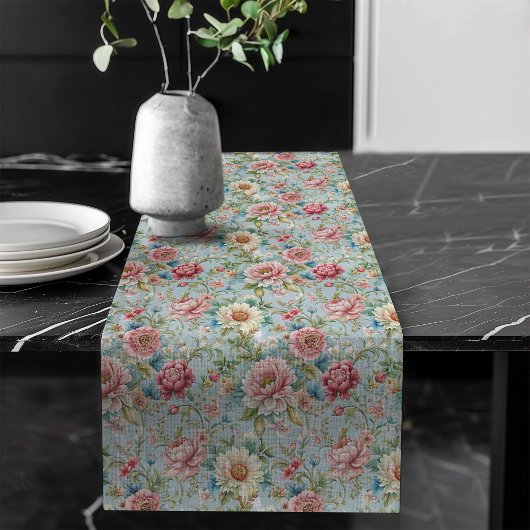 Tijdloze Bloemen Rococo Tafelloper Classic Instell