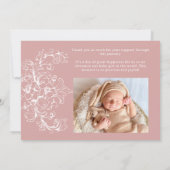  Tijdloze Bloemen Roze Baby Aankondiging (Achterkant)