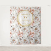 Tijdloze Bloemen Stoffig Roze Verjaardag Party Ach Wandkleed (Voorkant)