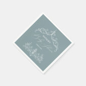 tijdloze bloemenblauw Baby shower servetten (Hoek)