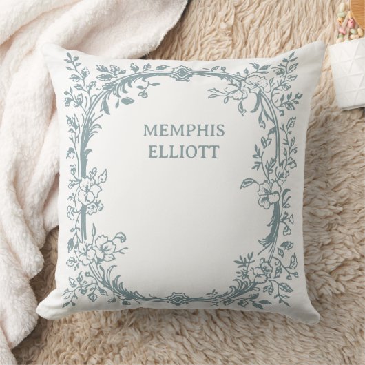  tijdloze bloemenblauwe Baby Kussen (Deken)