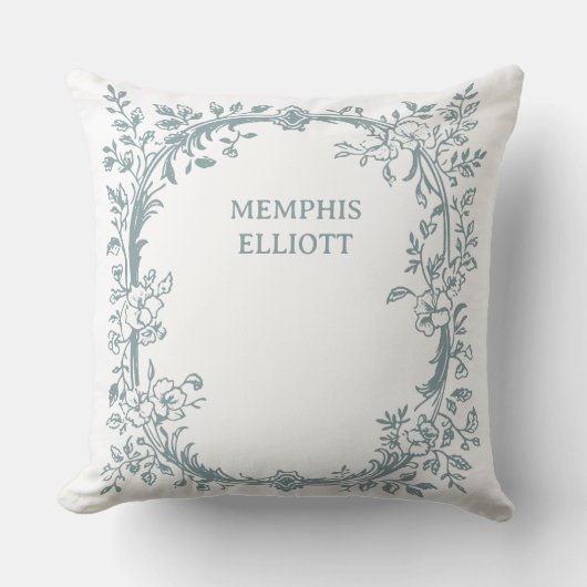  tijdloze bloemenblauwe Baby Kussen (Voorkant)