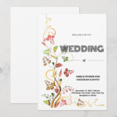 Tijdloze bloemenelegantie bruiloft kaart (Voorkant / Achterkant)