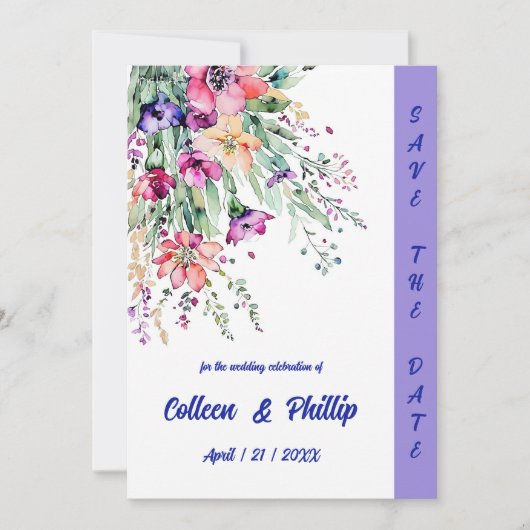 Tijdloze bloemenelegantie save the date (Voorkant)