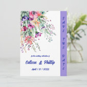 Tijdloze bloemenelegantie save the date (Staand voorkant)