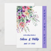 Tijdloze bloemenelegantie save the date (Voorkant / Achterkant)